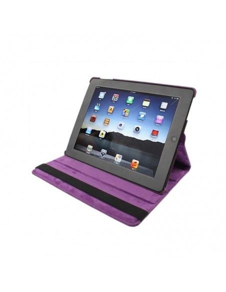 Funda soporte giratorio iPad 2 / iPad 3 / 4 polipiel morada