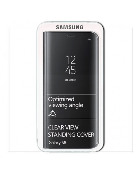 Funda original Samsung G950 Galaxy S8 Clear View negra (Blíster)