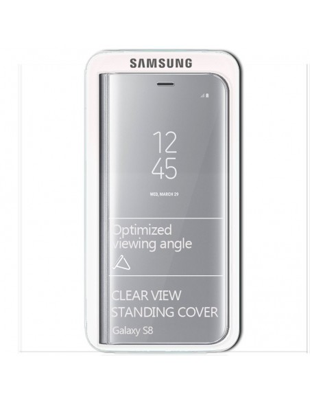 Funda original Samsung G950 Galaxy S8 Clear View plata (Blíster)