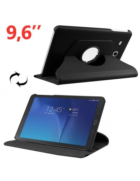 Funda soporte giratorio Samsung Galaxy Tab E 9,6 pulgadas (T560) polipiel negra