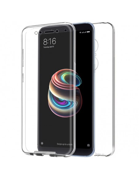 Funda 2 en 1 gel TPU 3D Xiaomi Redmi 5 Plus transparente (Frontal + trasera)
