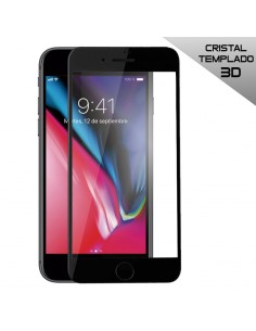 Protector pantalla vidrio templado iPhone 7 Plus / iPhone 8 Plus (Full 3D negro)