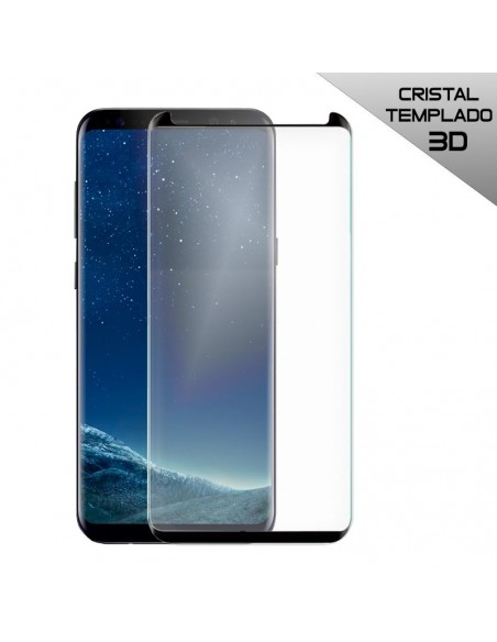 Protector pantalla vidrio templado Samsung G955 Galaxy S8 Plus (Curvo borde negro)