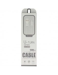 Cable datos y carga USB tipo C Usams U-Turn blanco 1m (blíster)