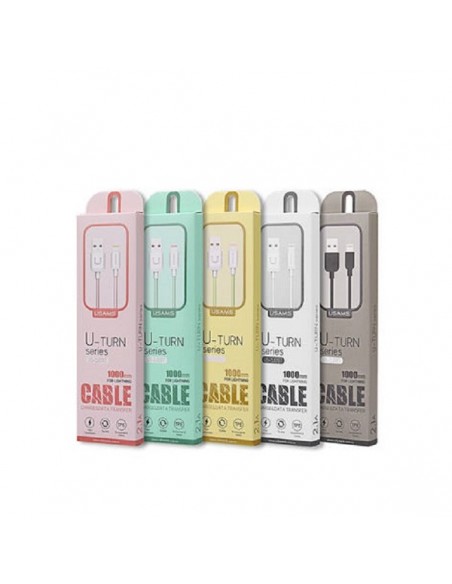 Cable datos y carga USB tipo C Usams U-Turn blanco 1m (blíster)