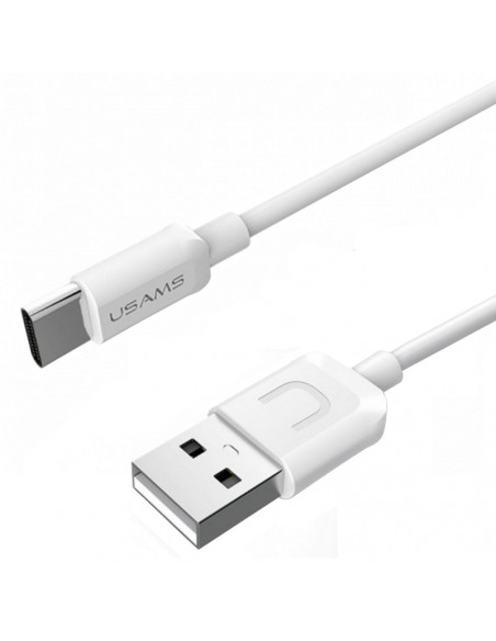 Cable datos y carga USB tipo C Usams U-Turn blanco 1m (blíster)