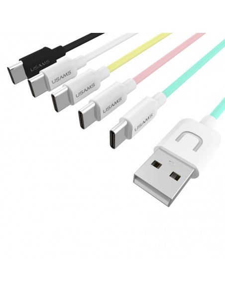 Cable datos y carga USB tipo C Usams U-Turn blanco 1m (blíster)