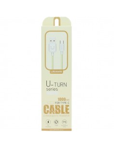Cable datos y carga USB tipo C Usams U-Turn amarillo 1m (blíster)