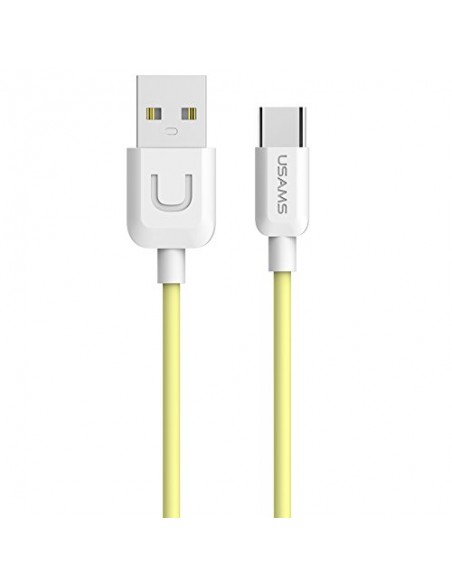 Cable datos y carga USB tipo C Usams U-Turn amarillo 1m (blíster)