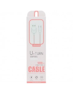 Cable datos y carga USB tipo C Usams U-Turn rosa palo 1m (blíster)