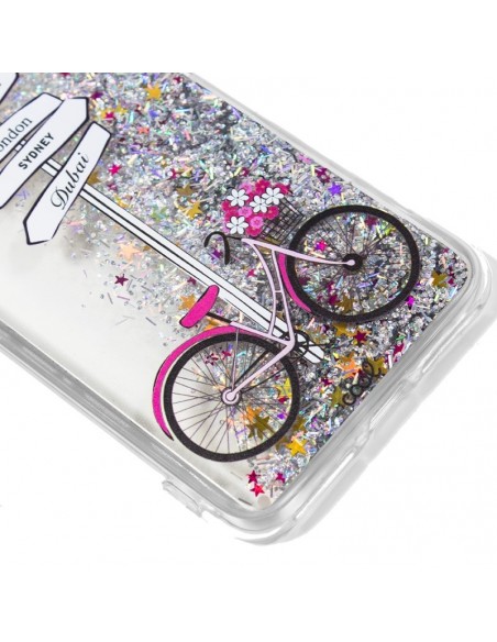 Carcasa TPU gel purpurina Samsung A605 Galaxy A6 Plus diseño Travel