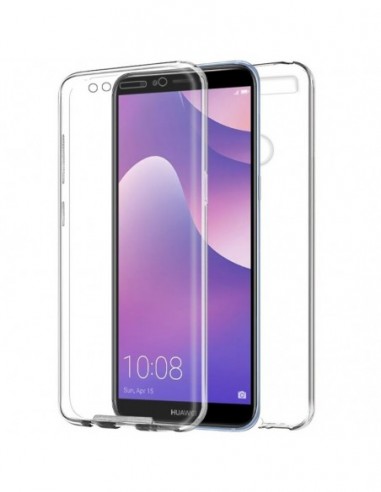Funda 2 en 1 gel TPU 3D Huawei Y7 (2018) / Honor 7C transparente (Frontal + trasera)