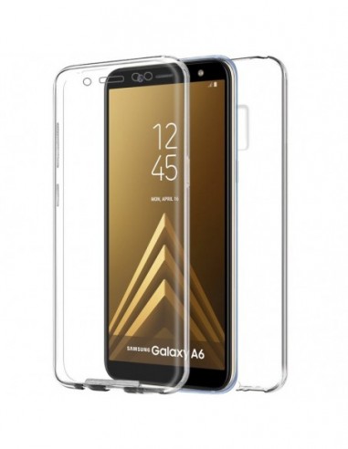 Funda 2 en 1 gel TPU 3D Samsung A600 Galaxy A6 transparente (Frontal + Trasera)