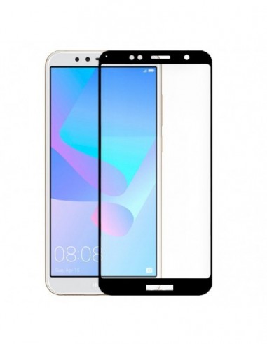 Protector pantalla vidrio templado Huawei Y6 (2018) / Honor 7A (3D negro)