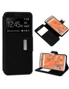 Funda libro soporte TPU BQ Aquaris X2 / X2 Pro / VSmart Active 1 negra