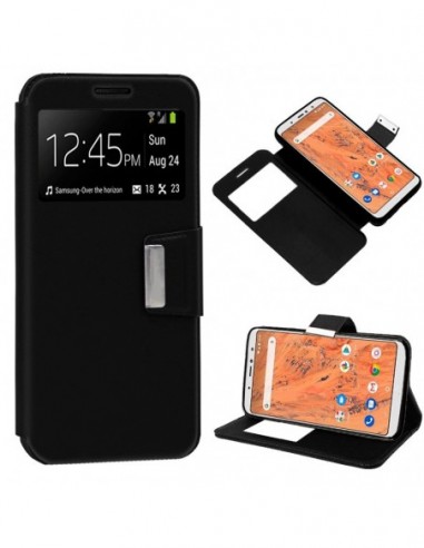 Funda libro soporte TPU BQ Aquaris X2 / X2 Pro / VSmart Active 1 negra