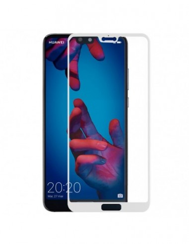 Protector pantalla vidrio templado Huawei P20 blanco (Pegado total 3D)