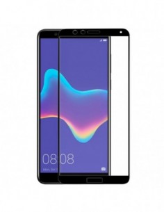 Protector pantalla vidrio templado Huawei Y9 (2018) negro (3D)