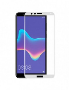 Protector pantalla vidrio templado Huawei Y9 (2018) blanco (3D)
