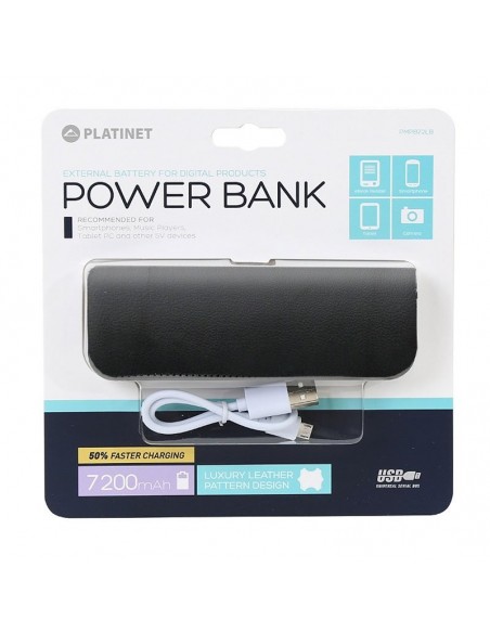 Bateria externa microUSB Power Bank 7200 mAh polipiel negra