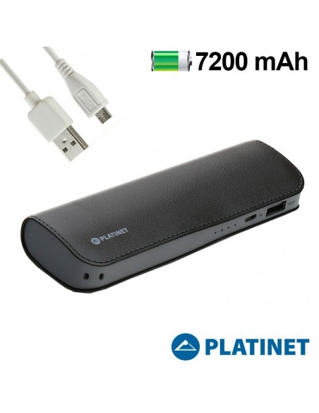 Bateria externa microUSB Power Bank 7200 mAh polipiel negra