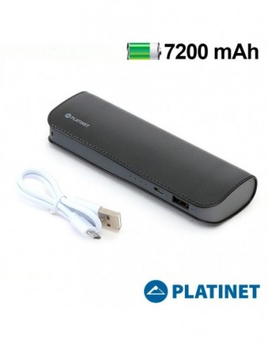 Bateria externa microUSB Power Bank 7200 mAh polipiel negra