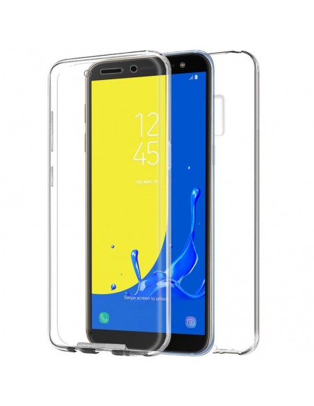 Carcasa TPU 3D 2 en 1 Samsung J600 Galaxy J6 transparente (Frontal + trasera)