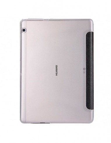 Funda soporte Huawei Mediapad T3 polipiel negra y transparente 9,6 pulgadas