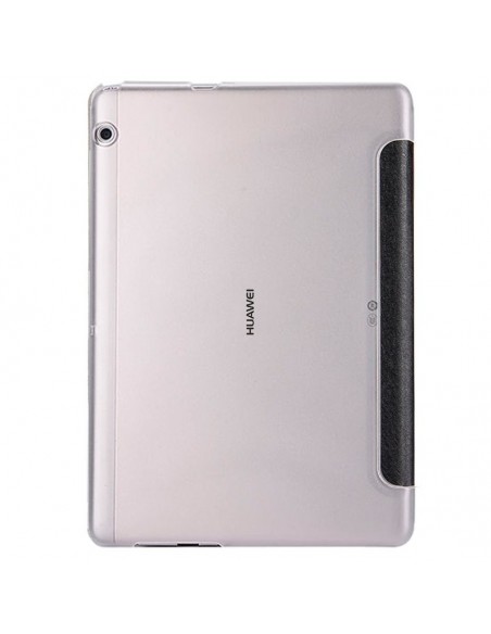 Funda soporte Huawei Mediapad T3 polipiel negra y transparente 9,6 pulgadas