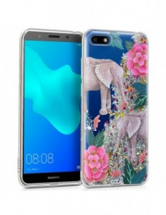 Carcasa TPU gel purpurina Huawei Y5 (2018) / Honor 7S diseño Elephant