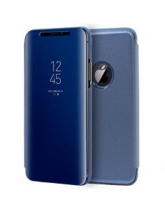 Funda libro soporte iPhone XS Max Clear View Azul