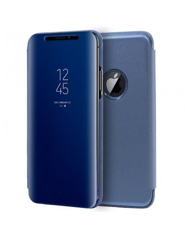 Funda libro soporte iPhone XS Max Clear View Azul