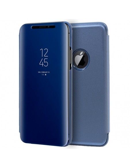 Funda libro soporte iPhone XS Max Clear View Azul