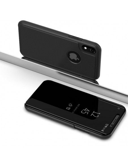 Funda libro soporte iPhone XS Max Clear View negra