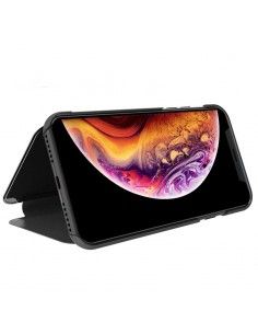 Funda libro soporte iPhone XS Max Clear View negra 2