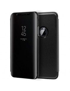 Funda libro soporte iPhone XS Max Clear View negra