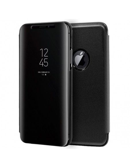 Funda libro soporte iPhone XS Max Clear View negra