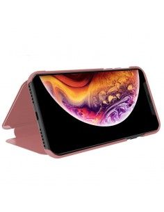 Funda libro soporte iPhone XS Max Clear View rosa 2