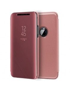 Funda libro soporte iPhone XS Max Clear View rosa