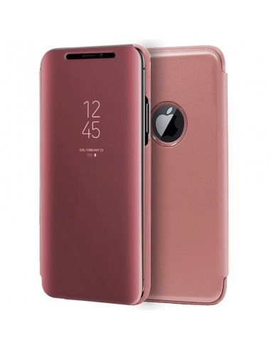Funda libro soporte iPhone XS Max Clear View rosa