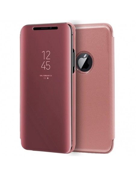Funda libro soporte iPhone XS Max Clear View rosa