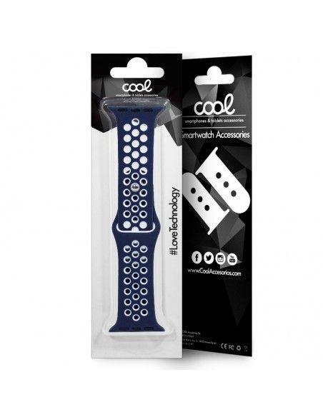 Correa Apple Watch Series 1 / 2 / 3 / 4 / 5 / 6 / SE (38 - 40 mm) deportiva azul