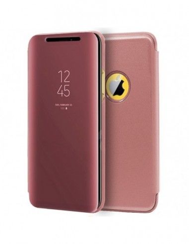 Funda libro iPhone XR Clear View Rosa