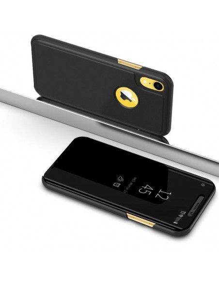 Funda libro iPhone XR Clear View Negro
