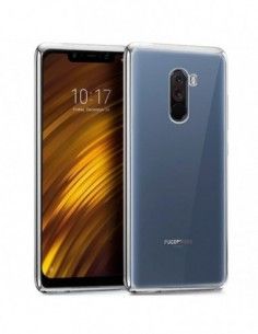 Carcasa TPU transparente Xiaomi Pocophone F1 borde metalizado plata