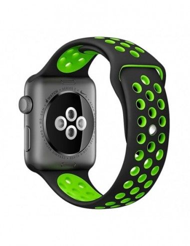 Correa Apple Watch Series 1 / 2 / 3 (38 mm) deportiva negra y verde