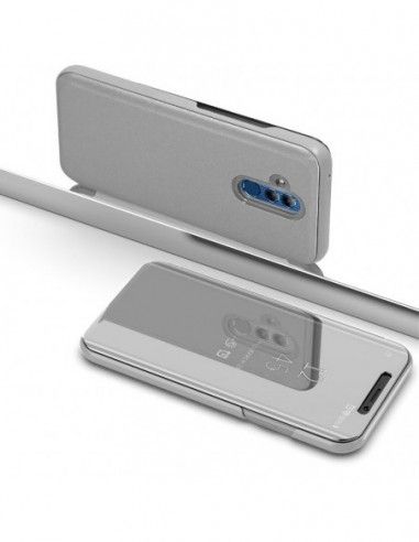 Funda libro soporte Huawei Mate 20 Lite Clear View plata