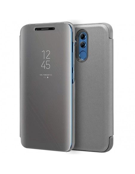 Funda libro soporte Huawei Mate 20 Lite Clear View plata