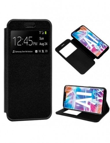 Funda libro soporte TPU Huawei Mate 20 Lite Liso Negro