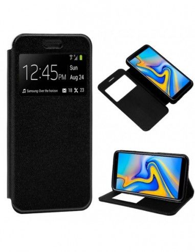 Funda libro soporte TPU Samsung J610 Galaxy J6 Plus negra